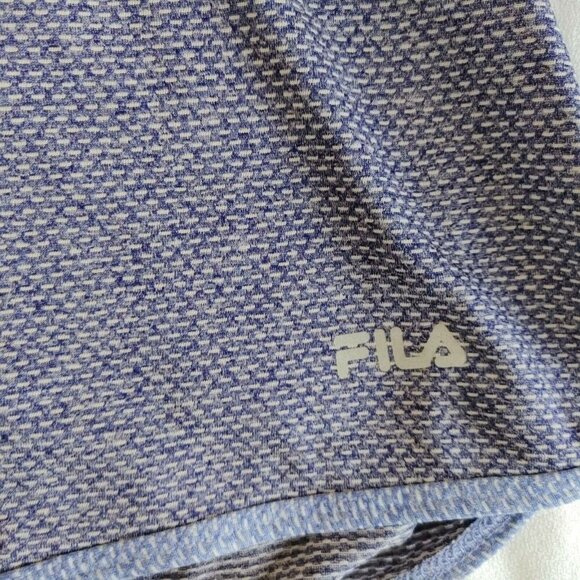 Fila Women's Athletic Shorts Size Large Blue Patterned Elastic Drawstring Waist - Picture 2 of 5